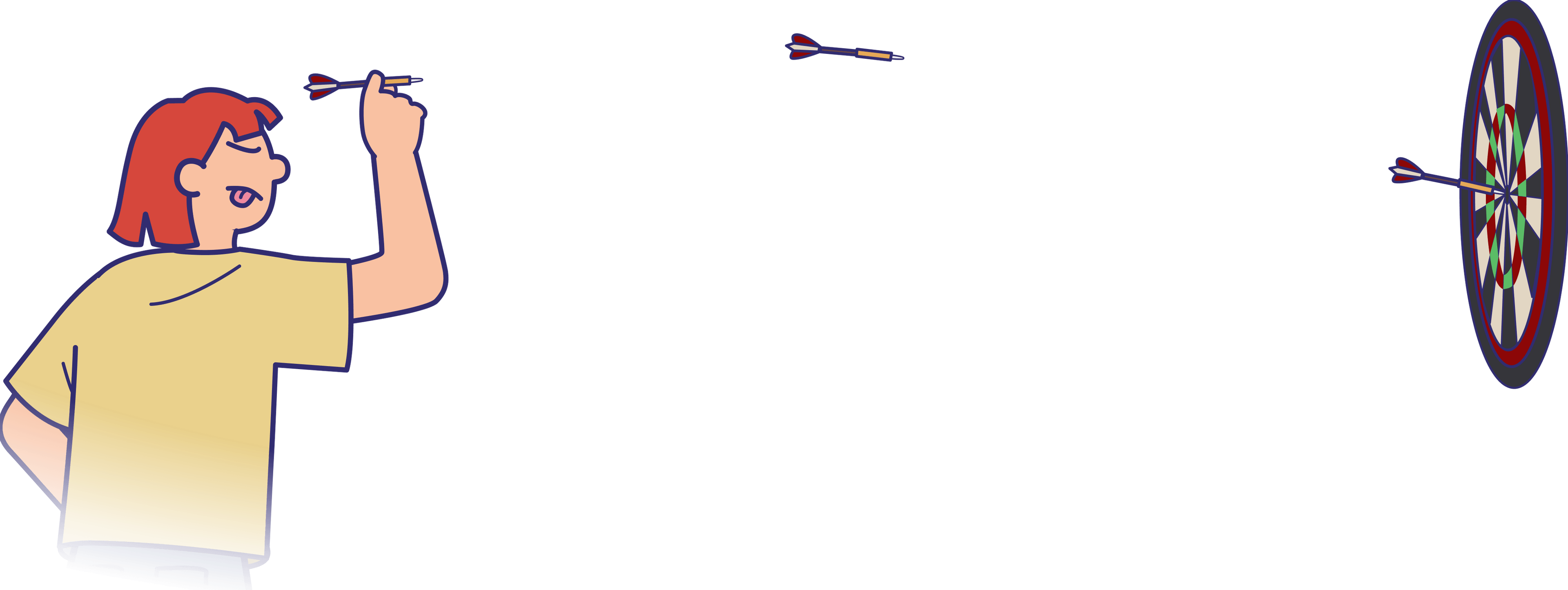eve throwing dart at board