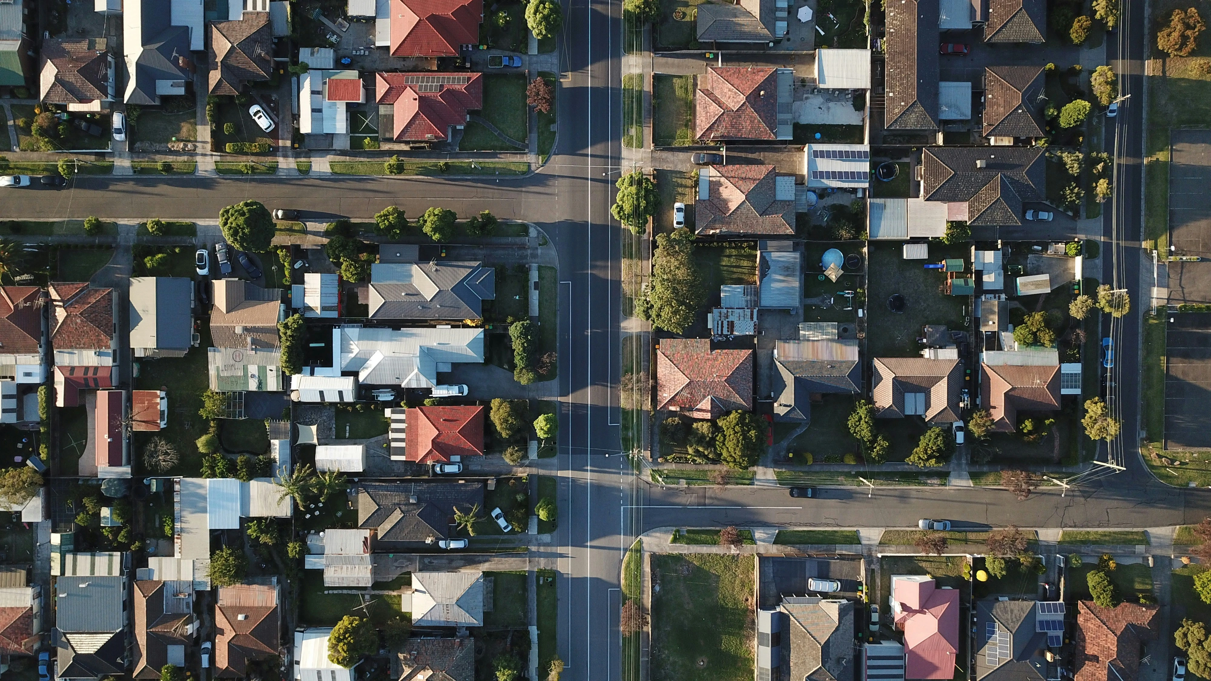 Top view of a suburb area