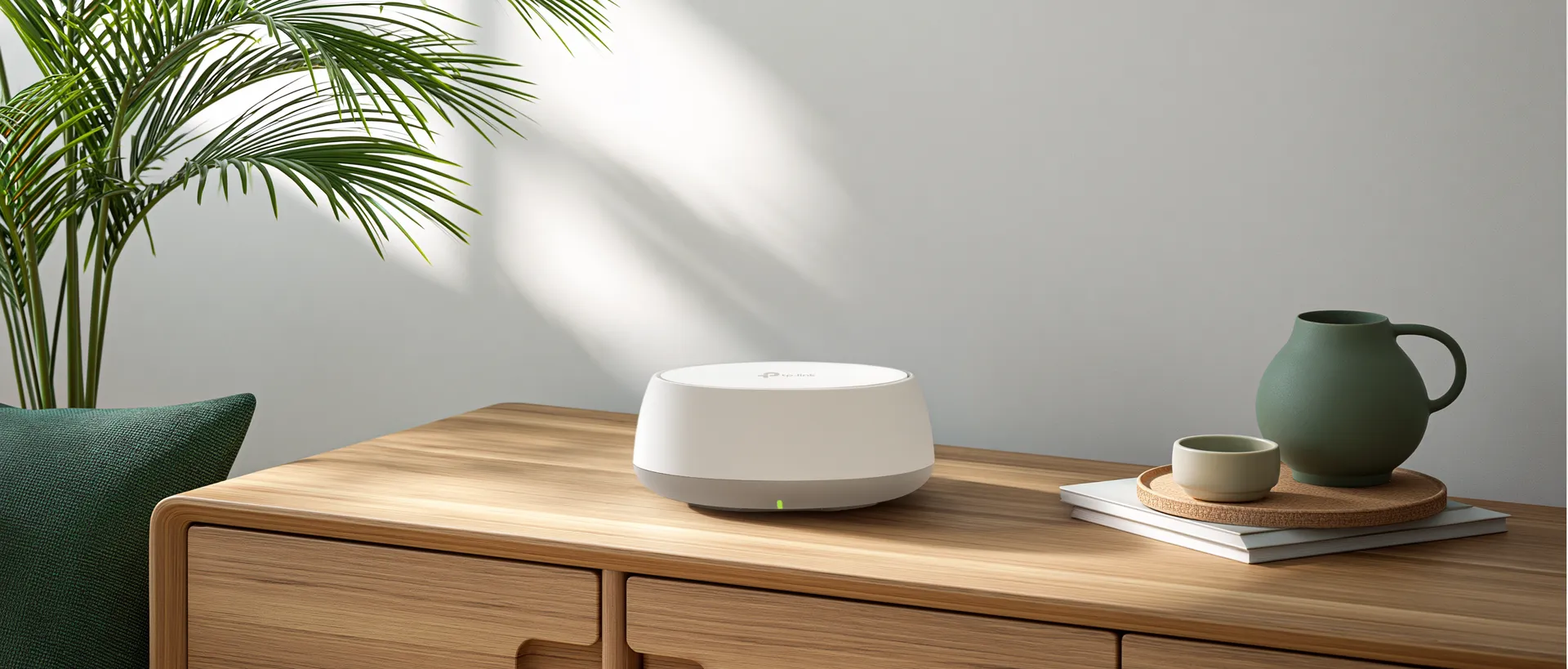 TP-Link HB210 Pro WiFi 7 modem on a desk